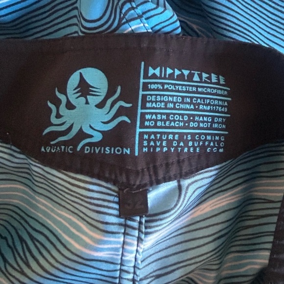 HIPPY TREE Men's Blue Black Swim Shorts Boardshorts Size 32 - Picture 5 of 10